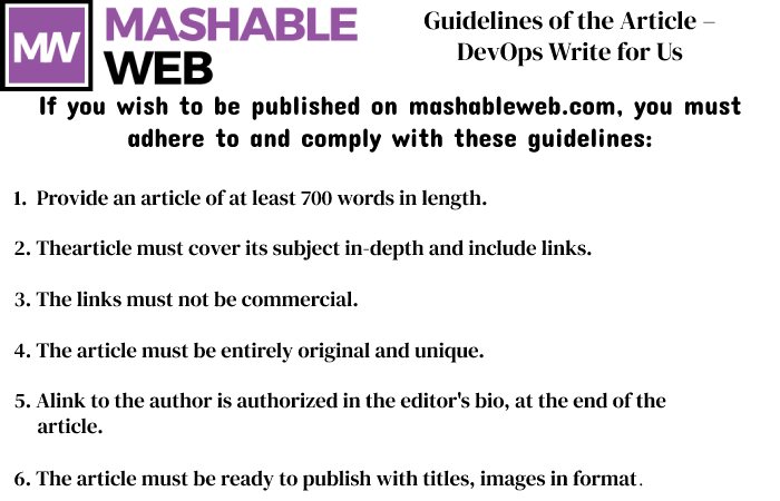 Guidelines of the Article – DevOps Write for Us
