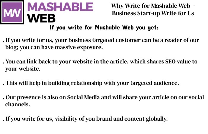 Why Write for Mashable Web – Business Start-up Write for Us