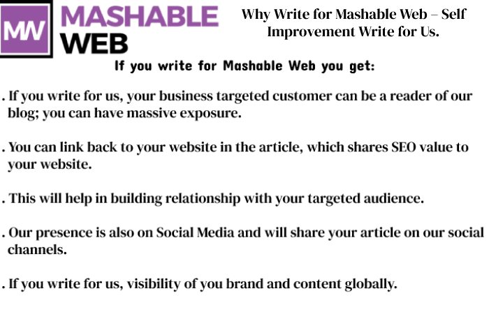 Why Write for Mashable Web – Self Improvement Write for Us.