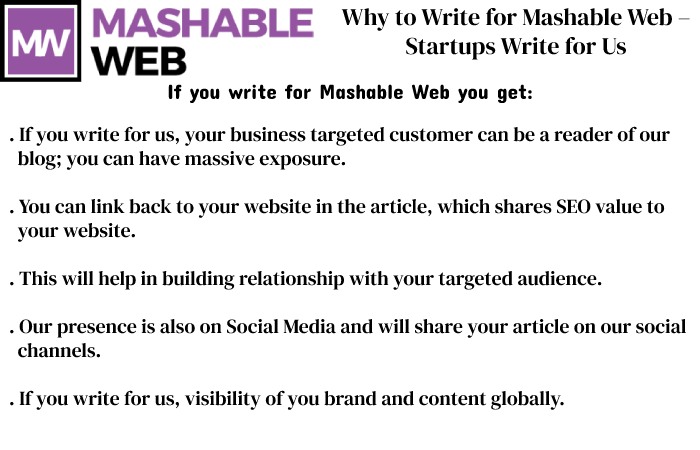 Why to Write for Mashable Web – Startups Write for Us